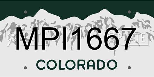 MPI1667 Colorado License Plate