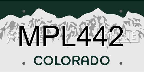 MPL442 Colorado License Plate