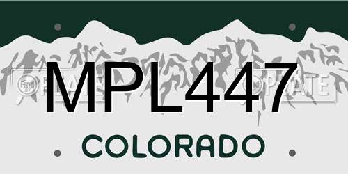 MPL447 Colorado License Plate