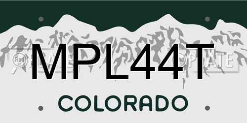 MPL44T Colorado License Plate