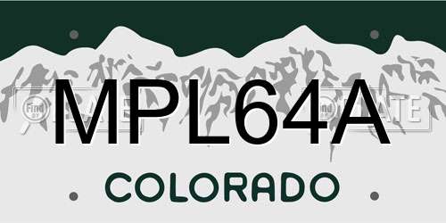 MPL64A Colorado License Plate