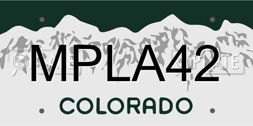 MPLA42 Colorado License Plate