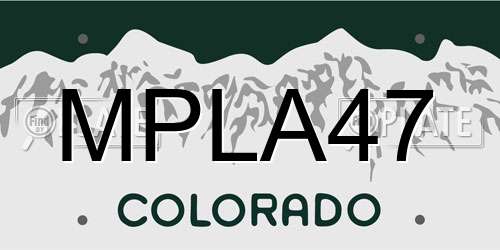 MPLA47 Colorado License Plate