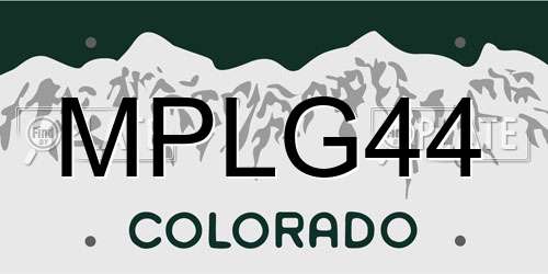 MPLG44 Colorado License Plate