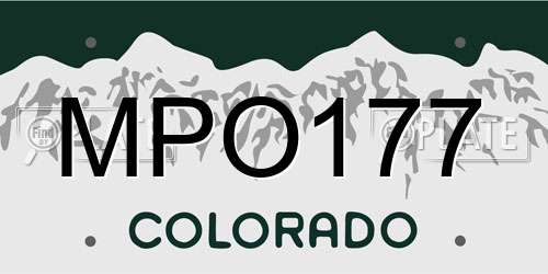 MPO177 Colorado License Plate