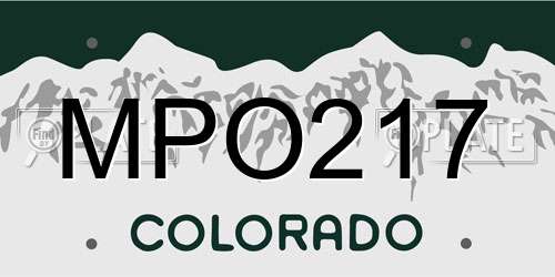 MPO217 Colorado License Plate