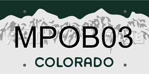 MPOB03 Colorado License Plate