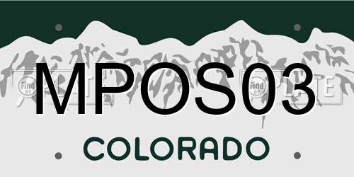 MPOS03 Colorado License Plate