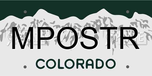 MPOSTR Colorado License Plate