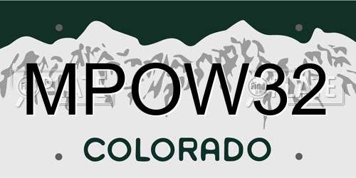 MPOW32 Colorado License Plate