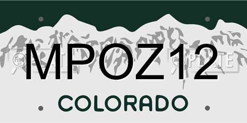 MPOZ12 Colorado License Plate