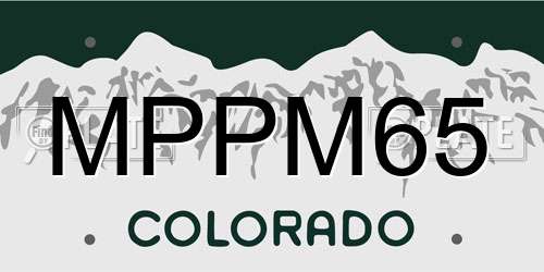MPPM65 Colorado License Plate