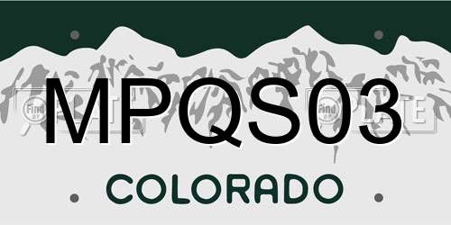 MPQS03 Colorado License Plate