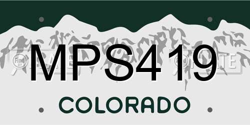 MPS419 Colorado License Plate