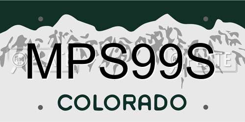 MPS99S Colorado License Plate