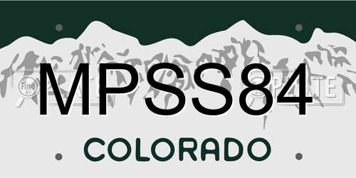 MPSS84 Colorado License Plate