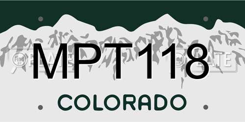 MPT118 Colorado License Plate
