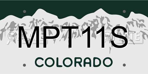 MPT11S Colorado License Plate