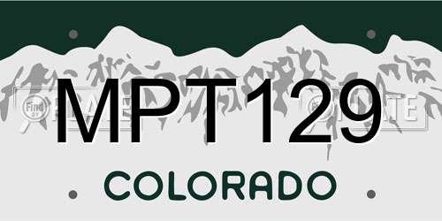 MPT129 Colorado License Plate