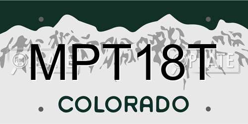 MPT18T Colorado License Plate