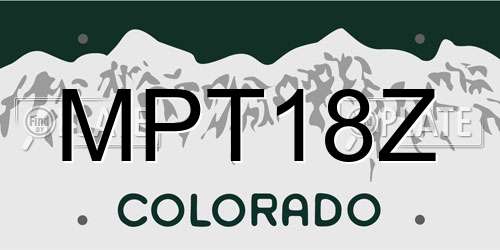 MPT18Z Colorado License Plate