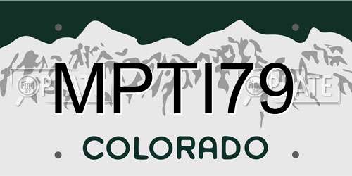 MPTI79 Colorado License Plate