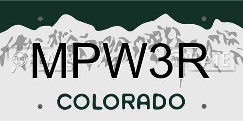 MPW3R Colorado License Plate