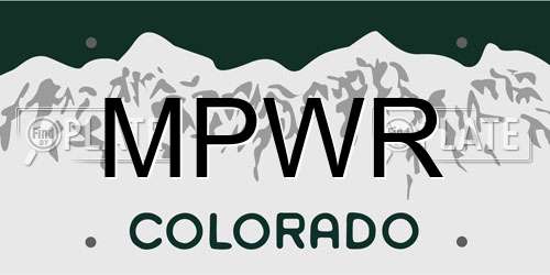 MPWR Colorado License Plate