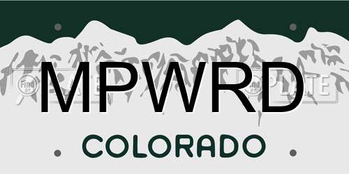 MPWRD Colorado License Plate