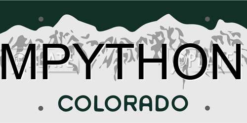 MPYTHON Colorado License Plate