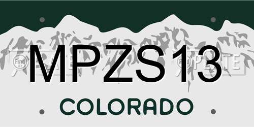 MPZS13 Colorado License Plate