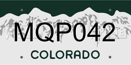 MQP042 Colorado License Plate