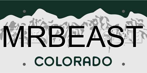 MRBEAST Colorado License Plate