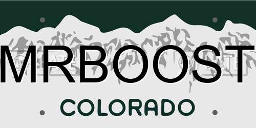 MRBOOST Colorado License Plate