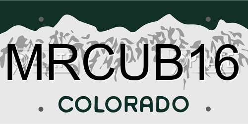 MRCUB16 Colorado License Plate