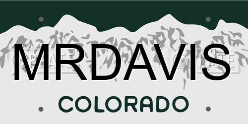 MRDAVIS Colorado License Plate