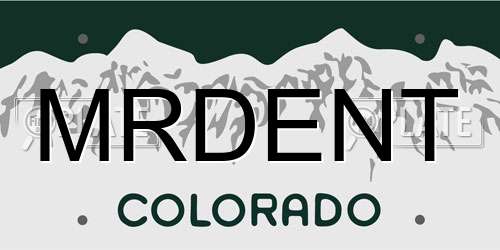 MRDENT Colorado License Plate