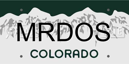 MRDOS Colorado License Plate