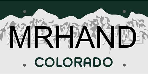 MRHAND Colorado License Plate