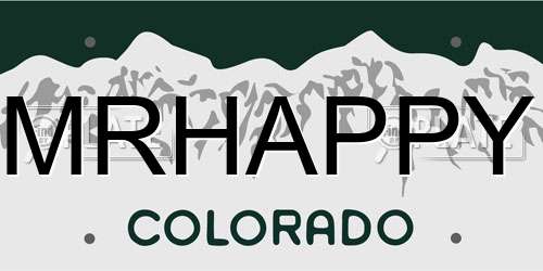 MRHAPPY Colorado License Plate