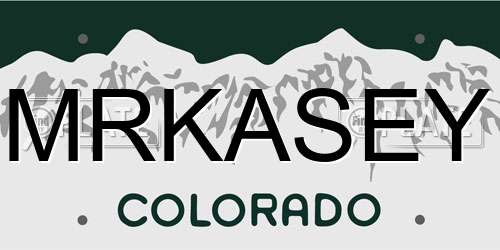 MRKASEY Colorado License Plate