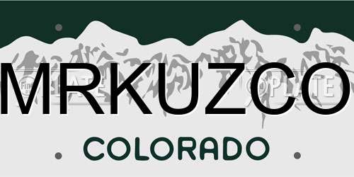 MRKUZCO Colorado License Plate
