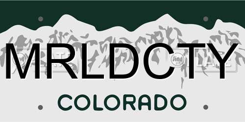 MRLDCTY Colorado License Plate