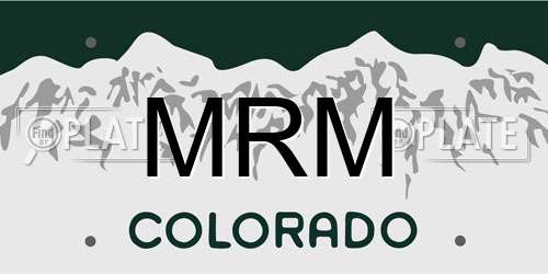 MRM Colorado License Plate