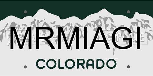 MRMIAGI Colorado License Plate