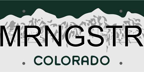MRNGSTR Colorado License Plate
