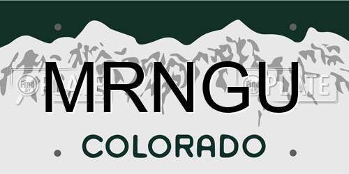 MRNGU Colorado License Plate