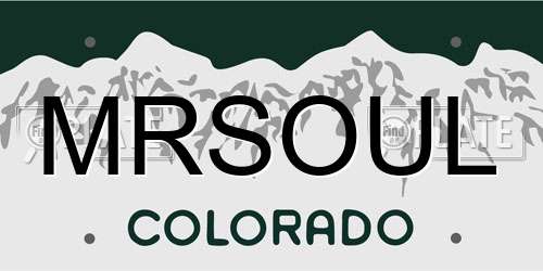 MRSOUL Colorado License Plate
