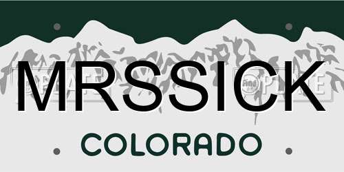 MRSSICK Colorado License Plate