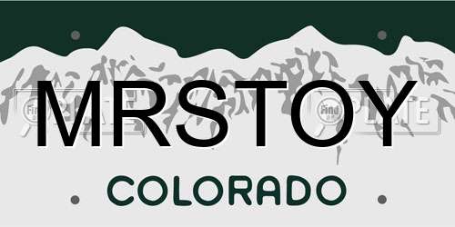 MRSTOY Colorado License Plate